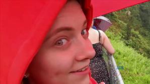 You hit the waterfall on a rainy day and cum on Riley's face.