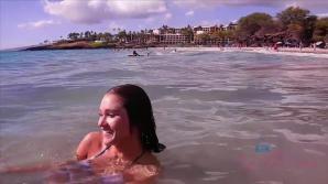 You go to the beach with Zoe and have a great time.